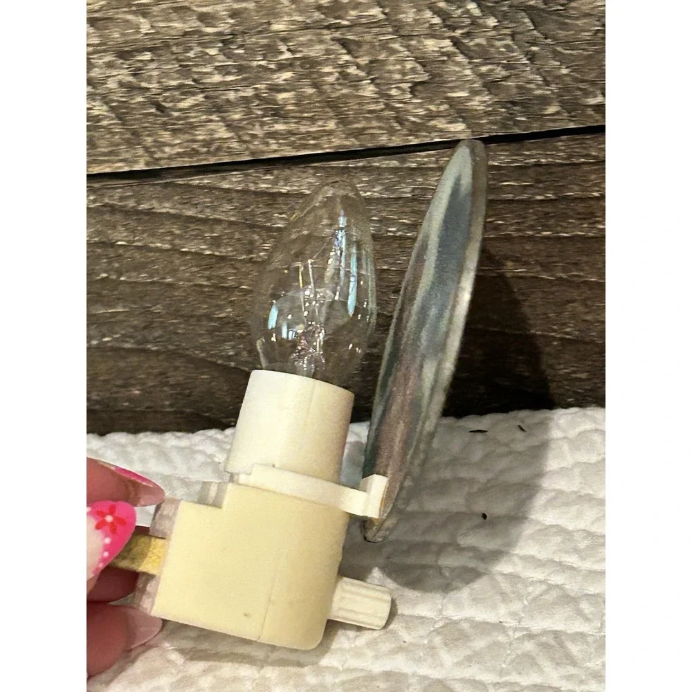 Stained Glass Blue Bird And Flowers Plug-In Nightlight Tested VTG
